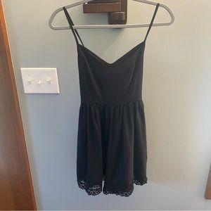 Abercrombie & Fitch Black Ruffle Detail Lace Trim Romper- SZ S